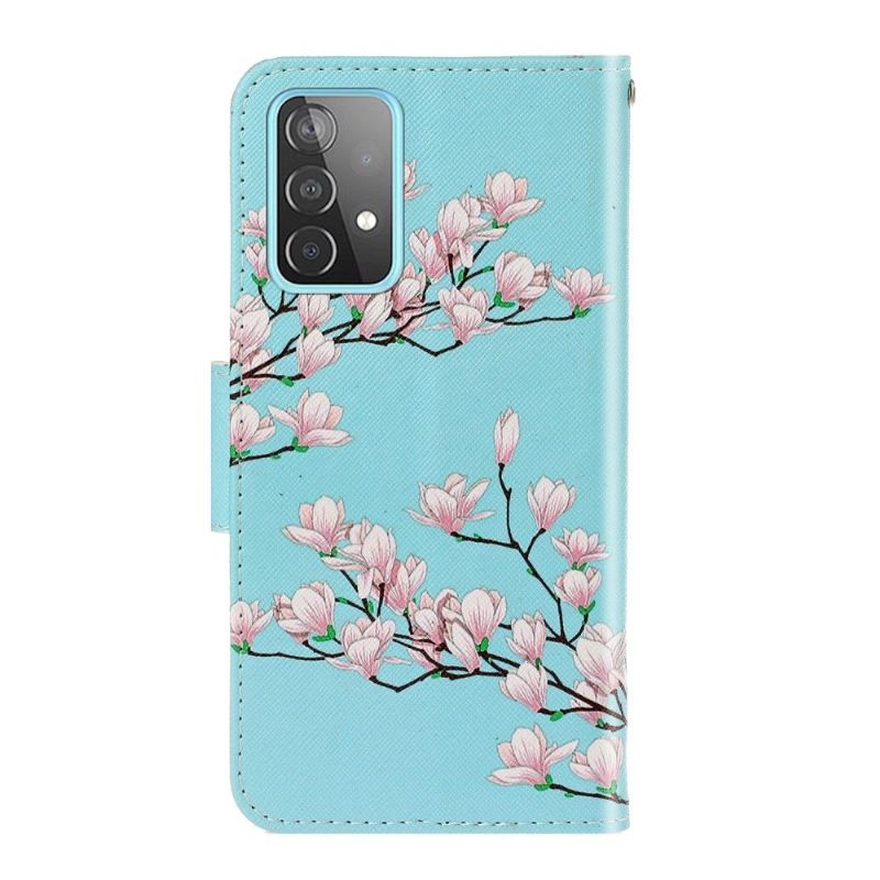 Flip Cover Samsung Galaxy A52 5G / A52 4G / A52s 5G Hvide Blomster