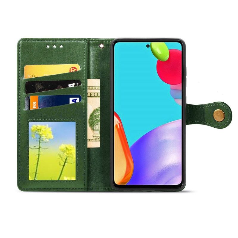 Flip Cover Samsung Galaxy A52 5G / A52 4G / A52s 5G Indila Imiteret Læder Kortholder