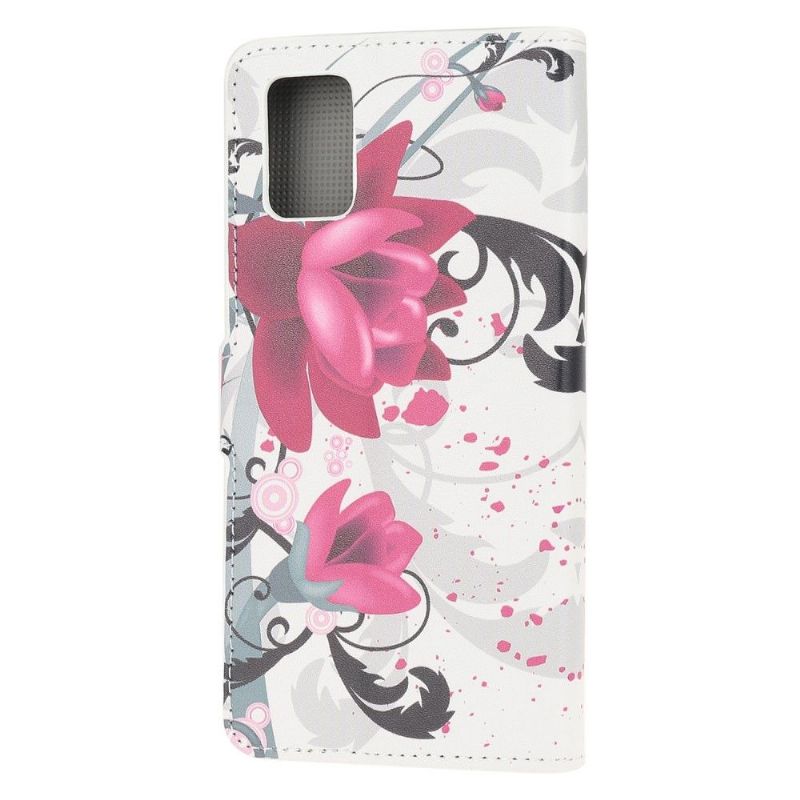 Læder Cover Samsung Galaxy A52 5G / A52 4G / A52s 5G Lotusblomster