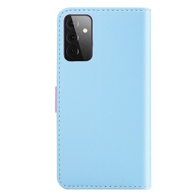 Læder Cover Samsung Galaxy A52 5G / A52 4G / A52s 5G Trefarvet Kunstlæder