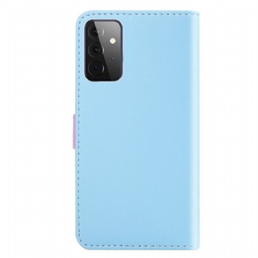 Læder Cover Samsung Galaxy A52 5G / A52 4G / A52s 5G Trefarvet Kunstlæder