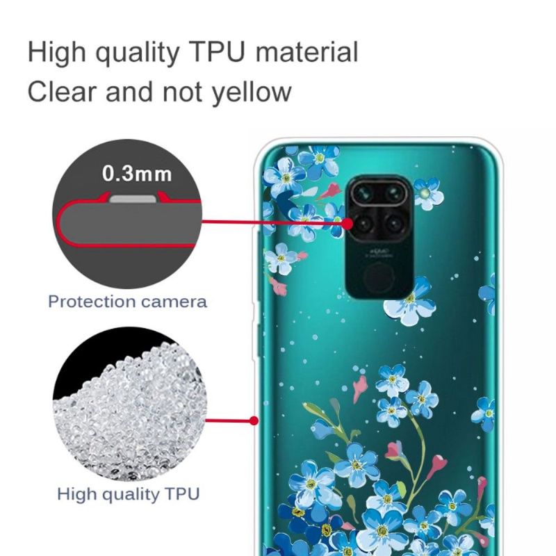 Cover Xiaomi Redmi Note 9 Blå Blomster