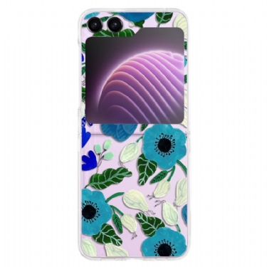 Cover Samsung Galaxy Z Flip 5 Gennemsigtige Smukke Blomster