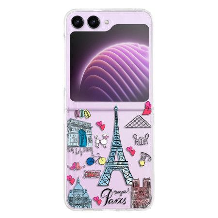 Cover Samsung Galaxy Z Flip 5 Gennemsigtigt Paris