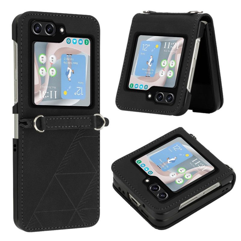 Cover Samsung Galaxy Z Flip 5 Kunstlædertrekanter