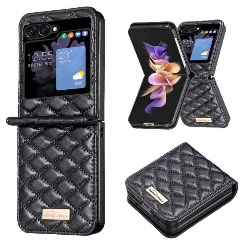 Cover Samsung Galaxy Z Flip 5 Quiltet Stil Binfen Farve