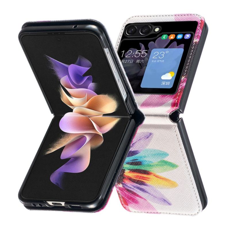 Cover Samsung Galaxy Z Flip 5 Telefon Etui Akvarelblomst