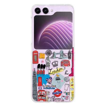 Cover Samsung Galaxy Z Flip 5 Telefon Etui Gennemsigtigt London