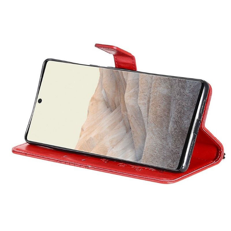 Flip Cover Google Pixel 6 Pro Hemming Supportfunktion Sommerfugle