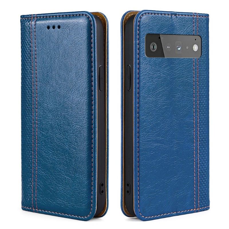 Læder Cover Google Pixel 6 Pro Flip Cover Flip Folio-sømme