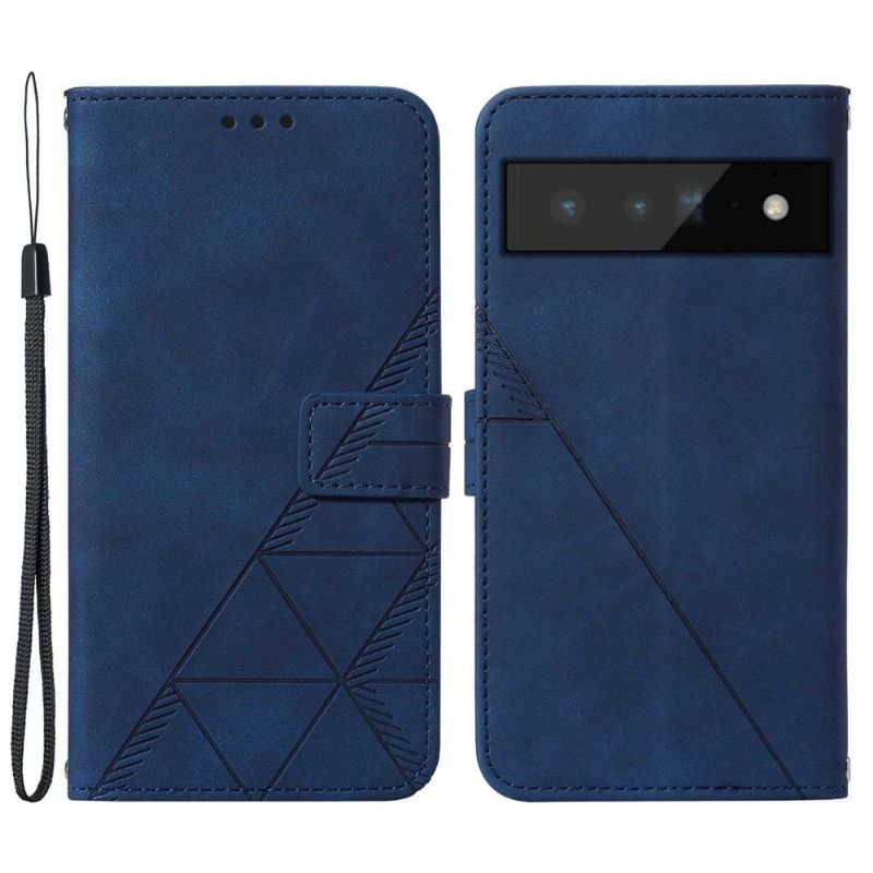 Læder Cover Google Pixel 6 Pro Original Geometrisk Design Lædereffekt