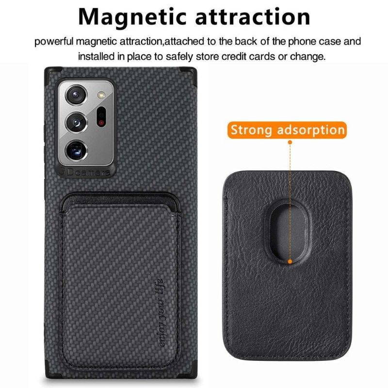 Cover Samsung Galaxy Note 20 Ultra Carbon Fiber Magnetic Card Holder