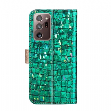 Etui Samsung Galaxy Note 20 Ultra Croc Effect Glamour Pailletter