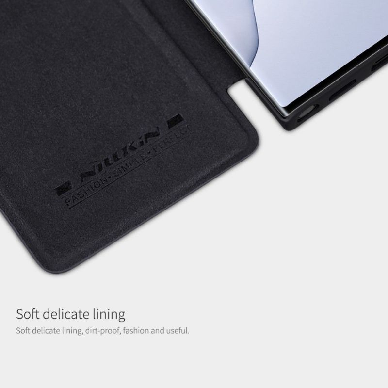 Flip Cover Samsung Galaxy Note 20 Ultra Qin Lædereffekt - Sort