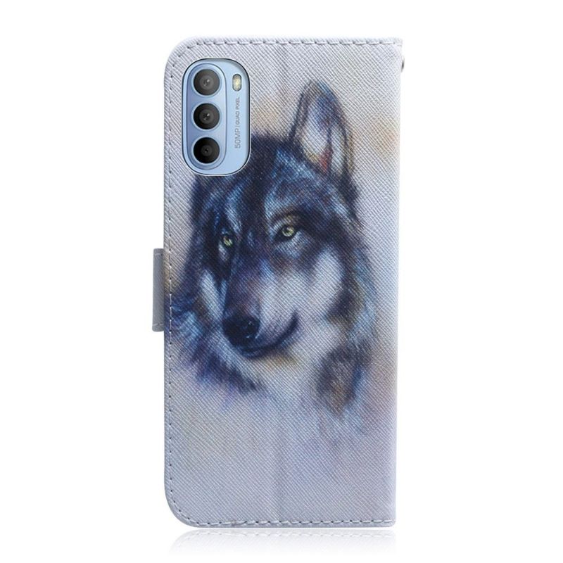 Etui Motorola Moto G31 / Moto G41 Anti-fald Wolf Pattern Support Feature