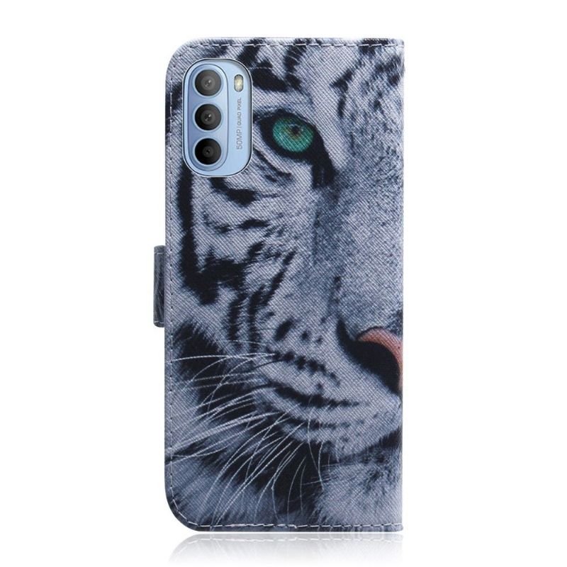 Etui Motorola Moto G31 / Moto G41 Tigermønsterstøttefunktion