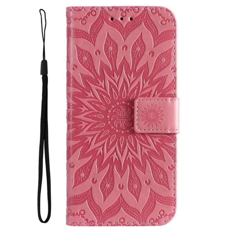 Flip Cover Motorola Moto G31 / Moto G41 Hemming Med Snor Solsikke