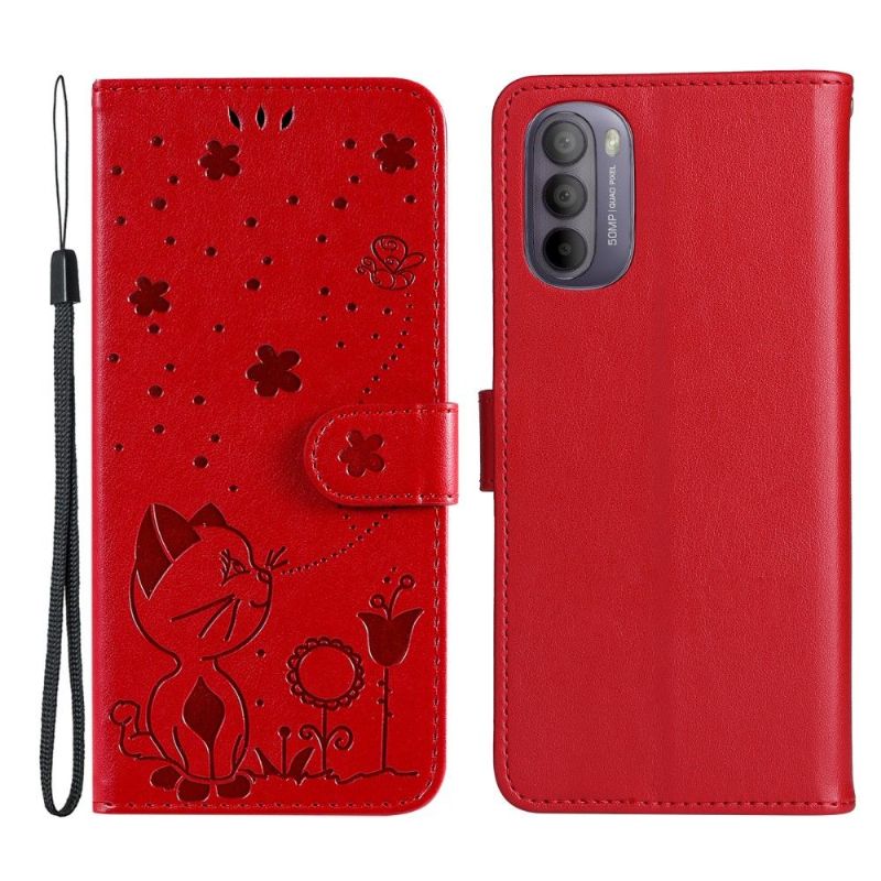 Læder Cover Motorola Moto G31 / Moto G41 Illustration Kat