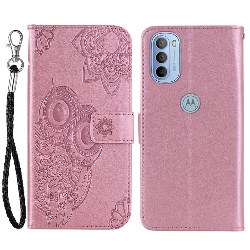 Læder Cover Motorola Moto G31 / Moto G41 Præget Ugle