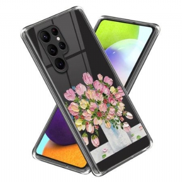 Cover Samsung Galaxy S24 Ultra 5g Lyserøde Blomster Maleri