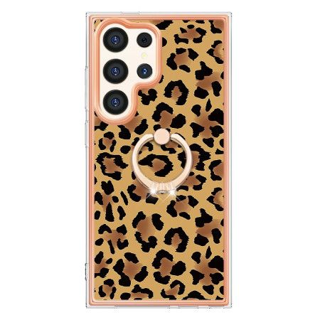 Cover Samsung Galaxy S24 Ultra 5g Telefon Etui Med Leopard Print Ringholder