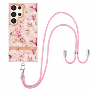 Cover Samsung Galaxy S24 Ultra 5g Telefon Etui Ved Cordon Florale