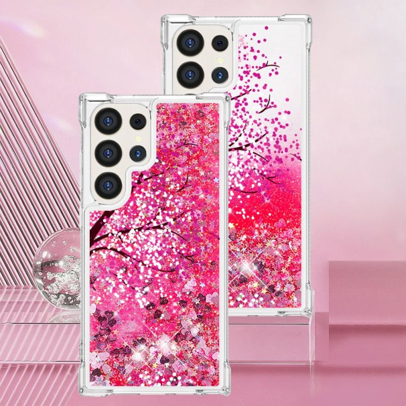 Cover Til Samsung Galaxy S24 Ultra 5g Cherry Blossom Pailletter