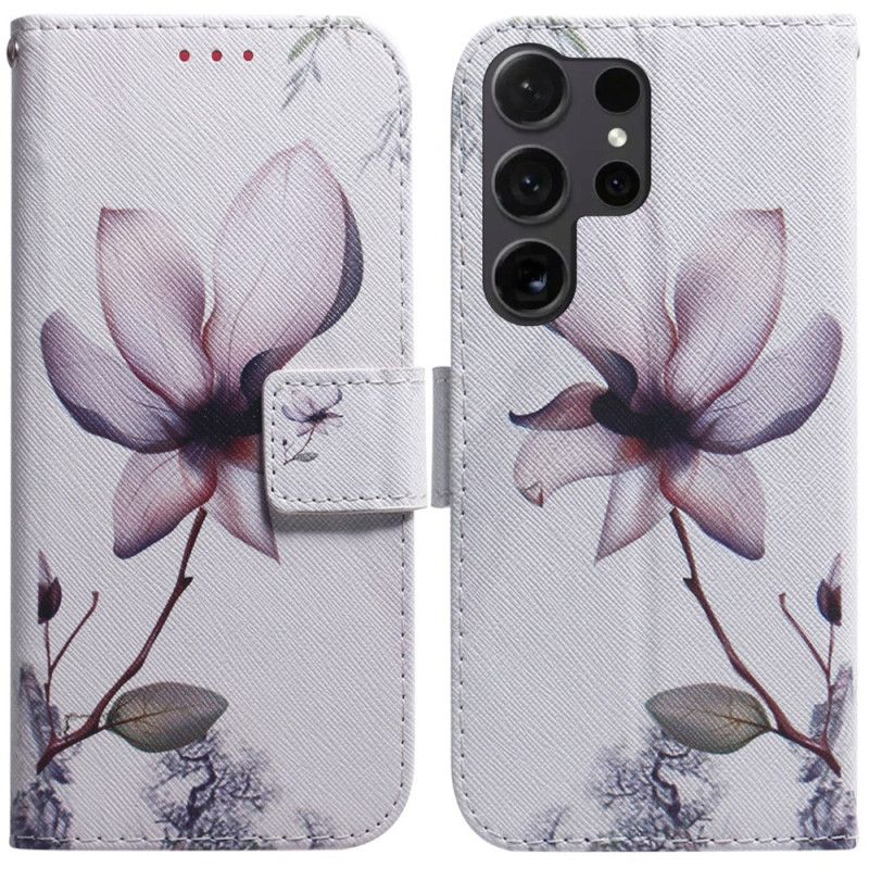 Flip Cover Samsung Galaxy S24 Ultra 5g Lyserød Blomst