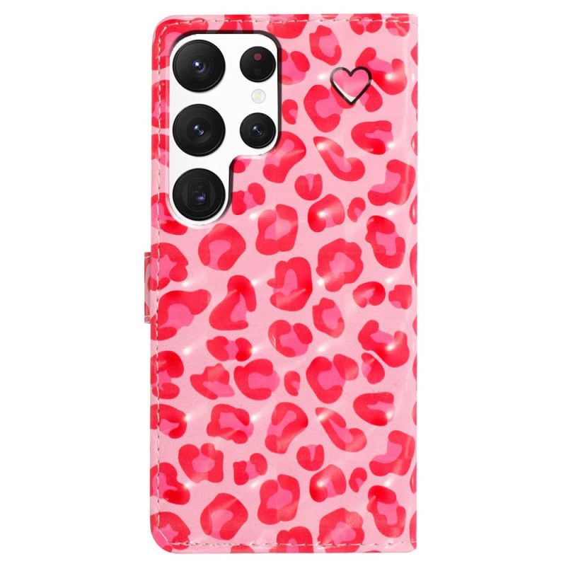 Flip Cover Samsung Galaxy S24 Ultra 5g Pink Leopard Print