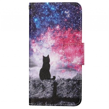 Flip Cover Samsung Galaxy S24 Ultra 5g Stjernehimmel Og Snor Kat