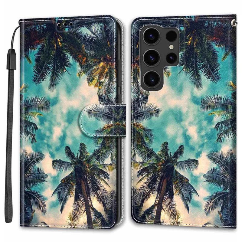 Flip Cover Samsung Galaxy S24 Ultra 5g Strap Palms