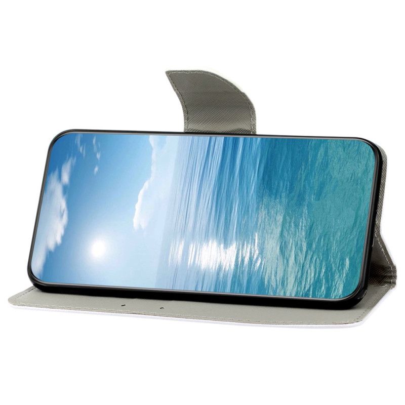 Flip Cover Til Samsung Galaxy S24 Ultra 5g Hjerteregn Med Rem