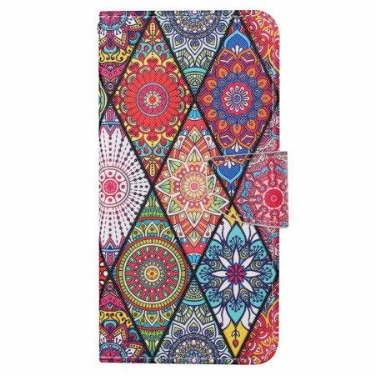 Flip Cover Til Samsung Galaxy S24 Ultra 5g Patchwork Med Rem