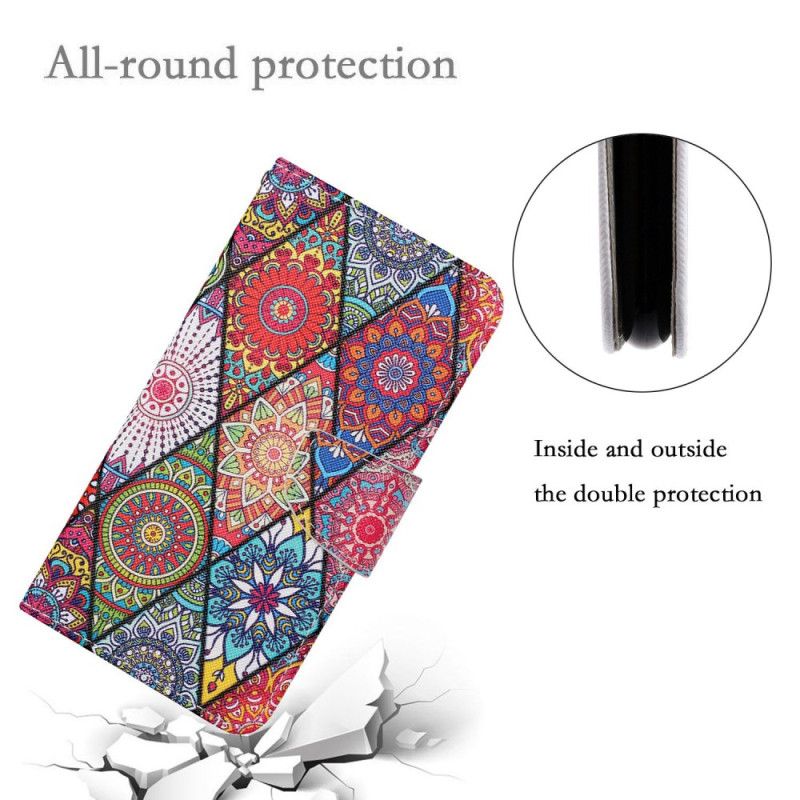 Flip Cover Til Samsung Galaxy S24 Ultra 5g Patchwork Med Rem