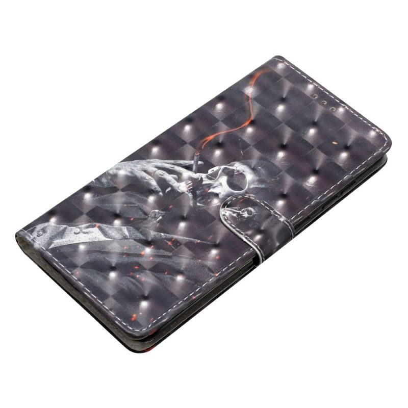 Flip Cover Til Samsung Galaxy S24 Ultra 5g Rygende Skelet Med Rem