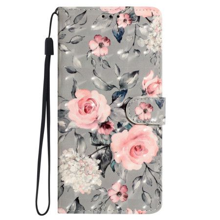 Læder Cover Samsung Galaxy S24 Ultra 5g Blomster Med Rem