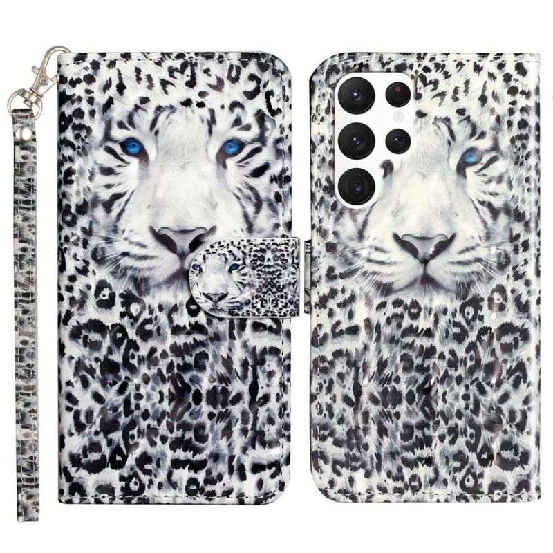 Læder Cover Samsung Galaxy S24 Ultra 5g Telefon Etui Leopardrem