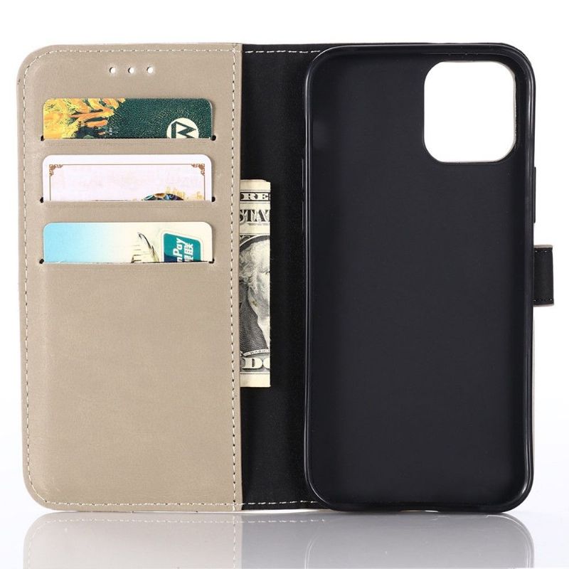 Etui iPhone 12 Pro Max Flip Cover Retro Lædereffekt