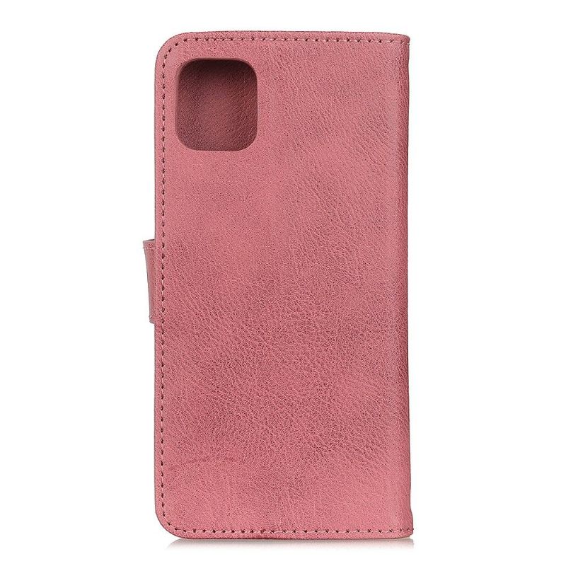 Flip Cover iPhone 12 Pro Max Anti-fald Khazneh Imiteret Læder Kortholder - Pink