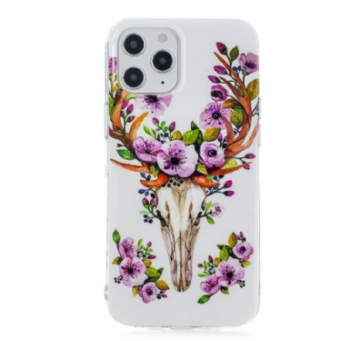 Mobilcover iPhone 12 Pro Max Lysende Hjorte Og Blomster