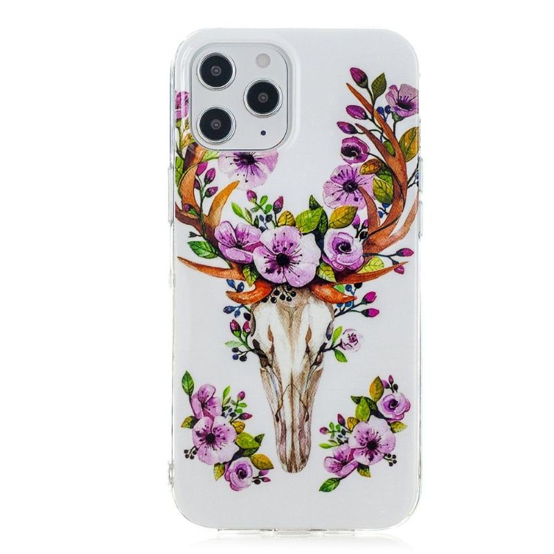 Mobilcover iPhone 12 Pro Max Lysende Hjorte Og Blomster