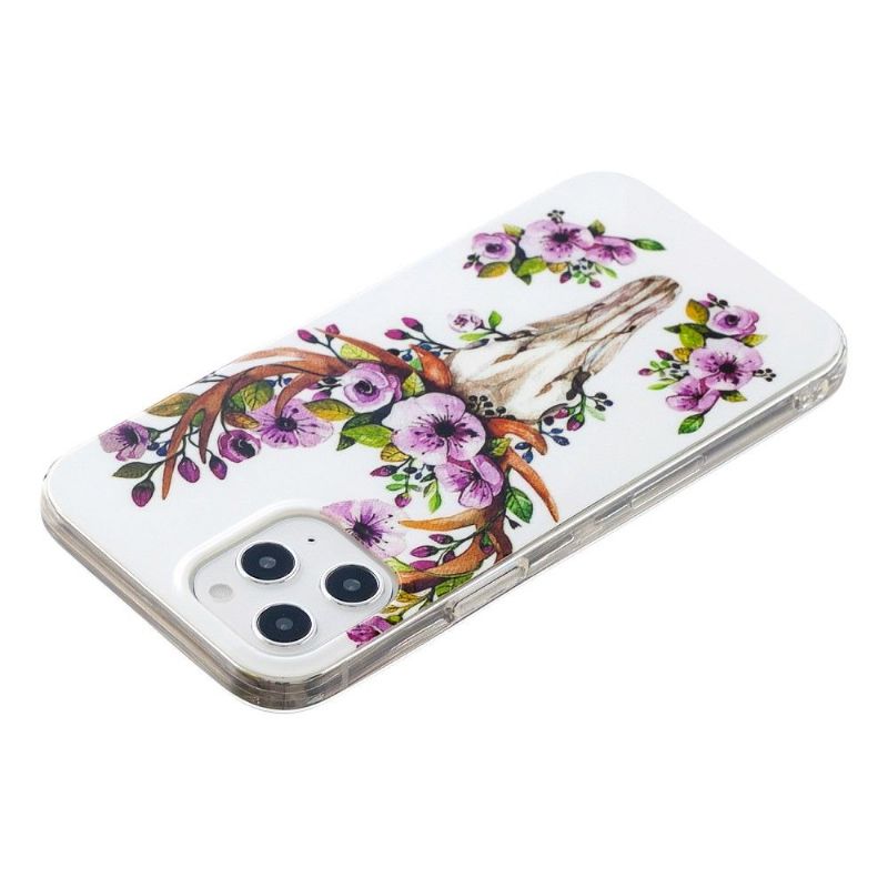 Mobilcover iPhone 12 Pro Max Lysende Hjorte Og Blomster