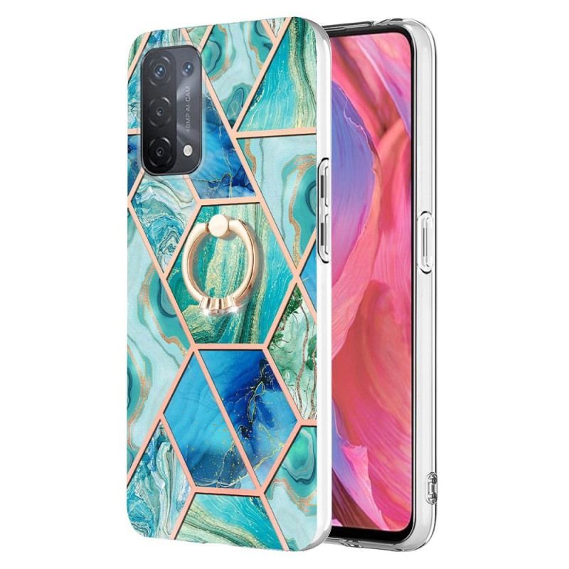 Cover Oppo A54 5G / A74 5G Marmor Med Ringstøtte