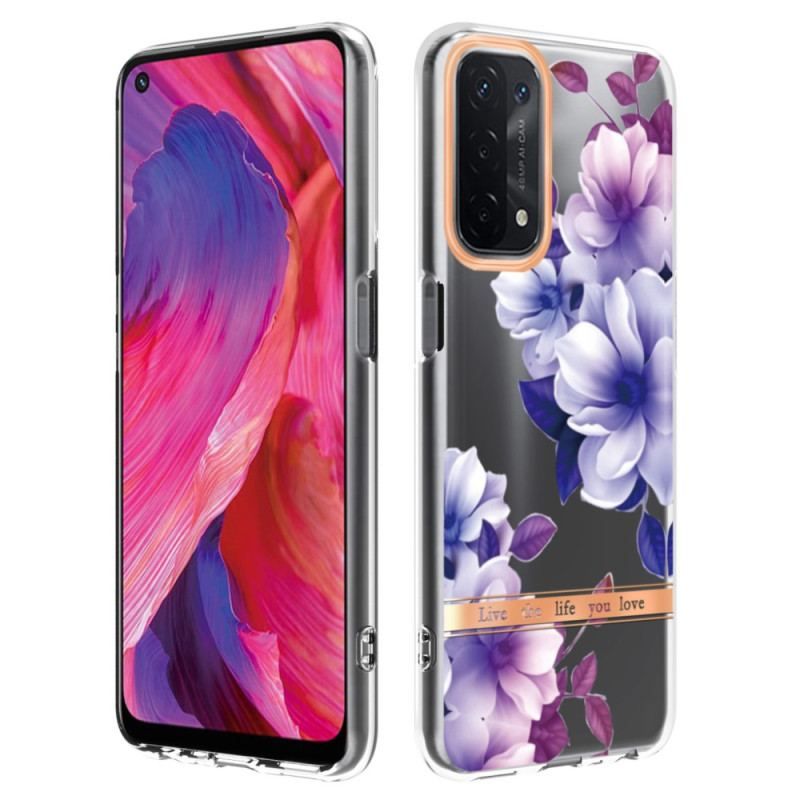 Cover Oppo A54 5G / A74 5G Sømløs Blomster