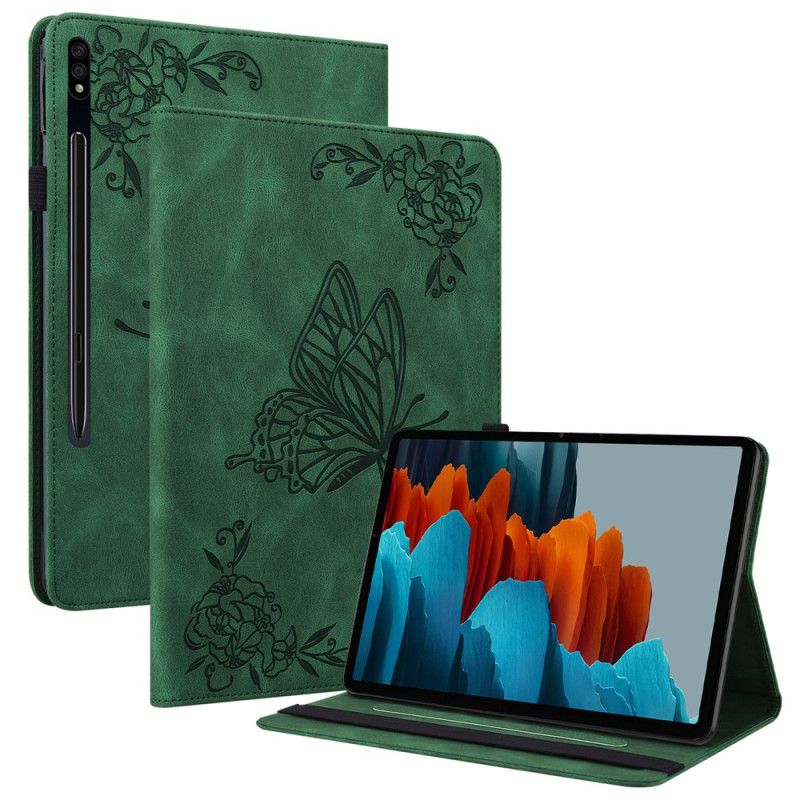 Etui Samsung Galaxy Tab S9 Fe Sommerfugle Og Blomster