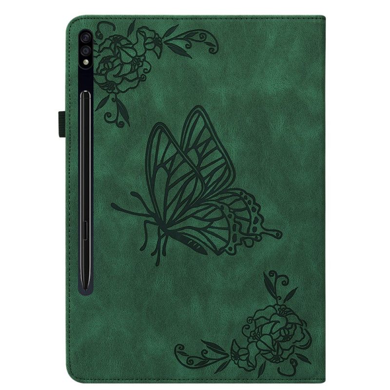 Etui Samsung Galaxy Tab S9 Fe Sommerfugle Og Blomster