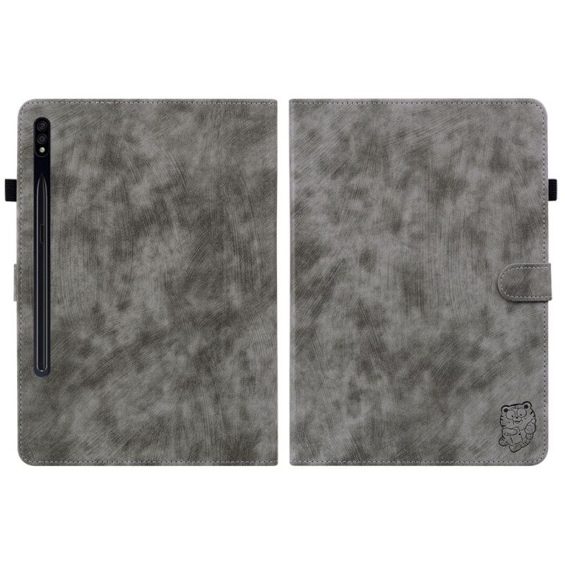 Læder Cover Samsung Galaxy Tab S9 Fe Telefon Etui Tigermønster