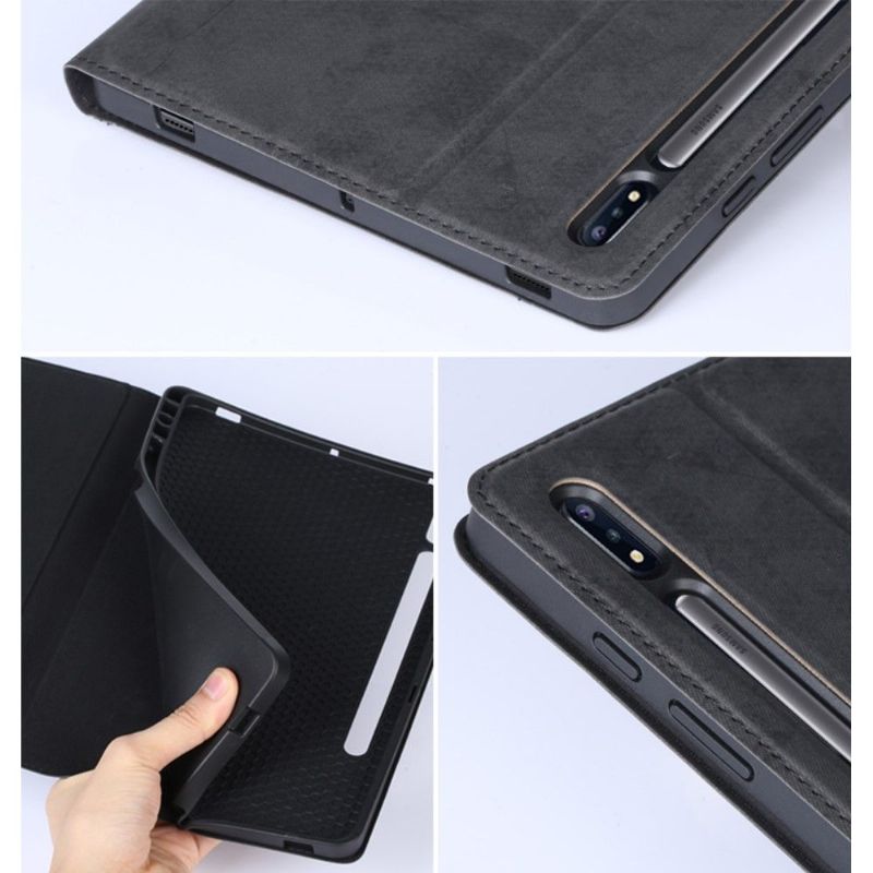 Flip Cover Samsung Galaxy Tab S7+ Hemming Mat Lædereffekt