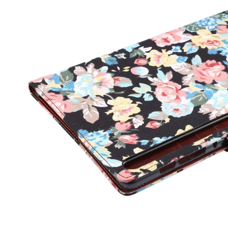 Læder Cover Samsung Galaxy Tab S7+ Blomsterstof