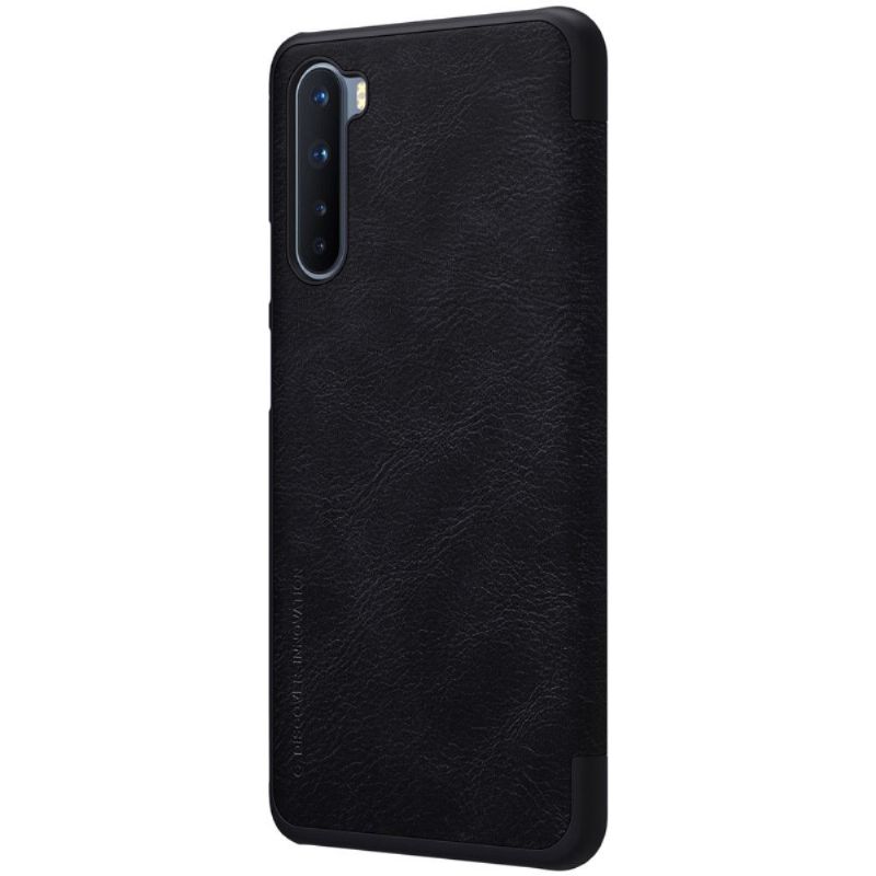 Flip Cover OnePlus Nord Qin Series Lædereffekt - Sort